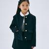 [mardimercredi] Kids Cropped Jacket Round Neck, Navy