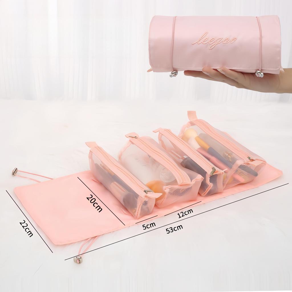 Detachable Makeup Bag Simple Women's Foldable Travel Cosmetic Storage Organizer Wash Bag Toiletry Bag
