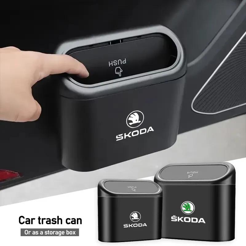 Pattumiera per Auto Contenitore per Rifiuti Scatola Portaoggetti Accessori Auto Per Skoda Kylaq Elroq Kodiaq Octavia Enyaq Kamiq Scala Rapid Superb Ka