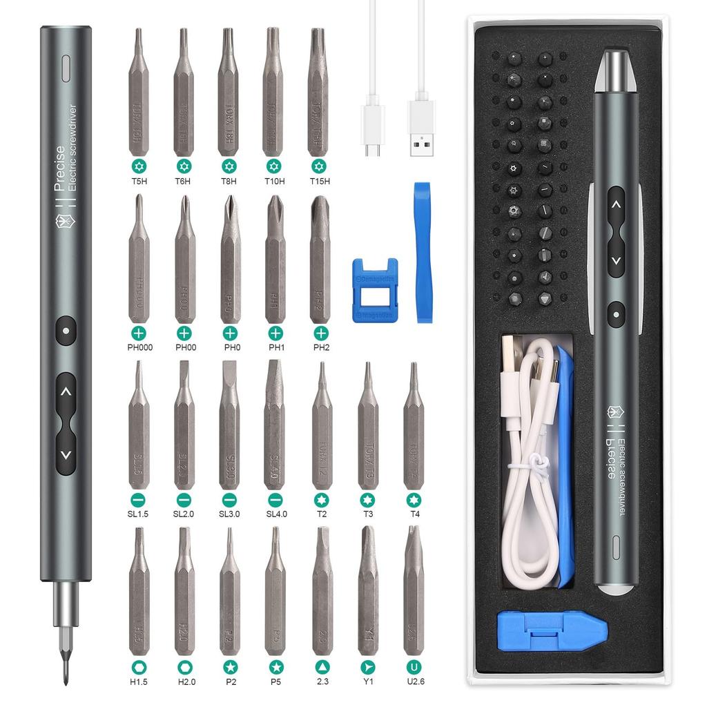ORIA Electric Screwdriver Mini Electric Screwdriver Rechargeable Repair Tool Precision Screwdriver with Magnetizer for and PCs (New Version) 28-in-1