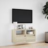 Vidaxl Ścienna Szafka Tv Z Led, Dąb Sonoma, 80X31X45 Cm