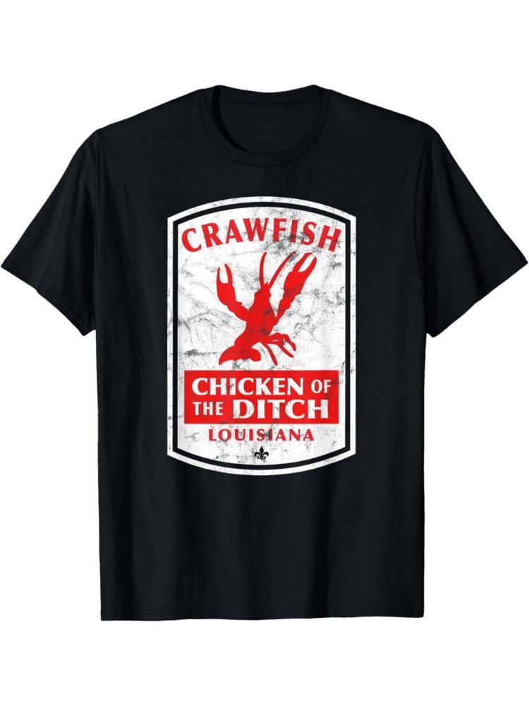 Crawfish Boil InspiredChicken of the DitchGraphic design100 cotton summer Oneck short sleeve casual printed mens Tshirt