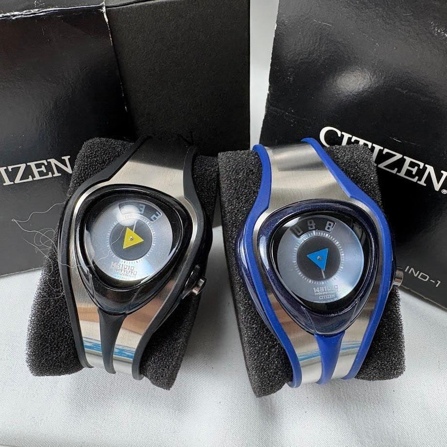 Accessories available CITIZEN INDEPENDENT Citizen Independent 2 piece set blue black quartz QZ watch watch