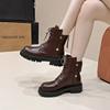 New Women Leather Face Boots Outdoor nonslip walking shoe Fashion comfort soft soled boots casual female shoes Mujer