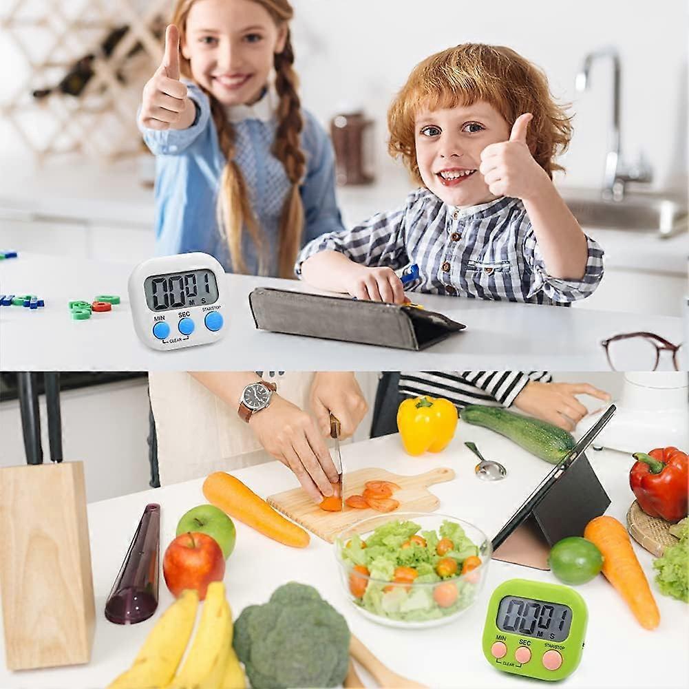 4-Farben-Stoppuhr mit Magnet-Timer und lautem Alarm, großem Digitaldisplay, ideal zum Kochen, Eierkochen, für Kinder, Dusche, Zahnbürste, Badezimmer, Lehrer, Turnhalle, Klassenzimmer.