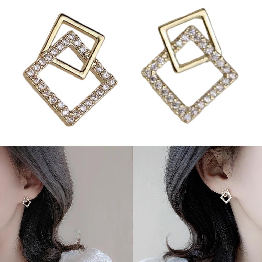 Minimalist Elegance Hypoallergenic Alloy Earrings For Women Sleek Modern Design With Gold Plating For Daily Occasions