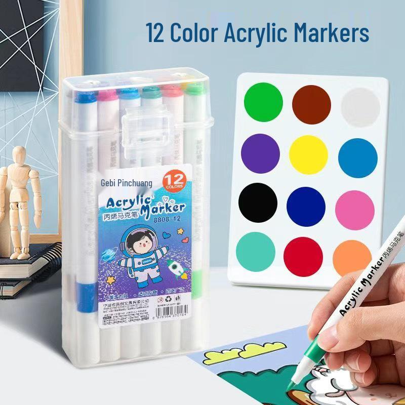Waterproof Acrylic Markers, 120 Colors - Non-Bleeding, Stackable Art Pens for Children