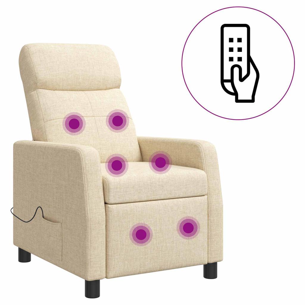 Massage Recliner Cream Fabric