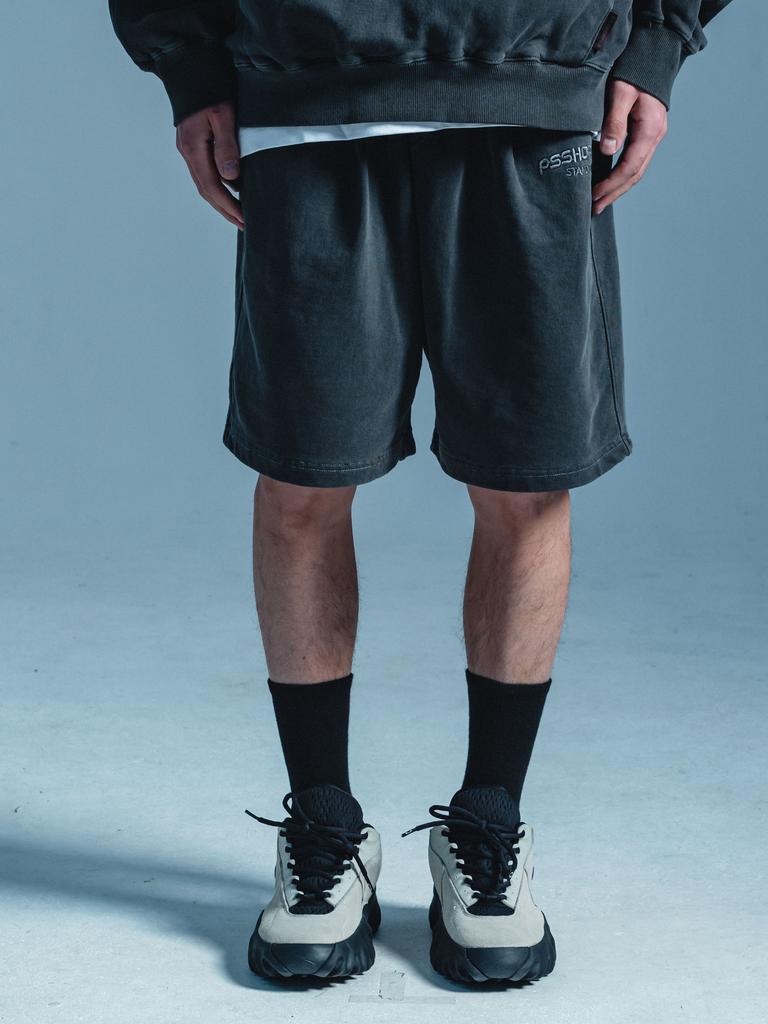 PSSHOPPER Original Pigment Washed Shorts [Dark Gray]