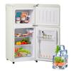 Frigider Retro 60L 7 Setări de Temperatură Lumină LED Mini Frigider cu Zonă Duală, Volum Congelator 22L, 102 KWh/An, -27-13 Grade Celsius, LED
