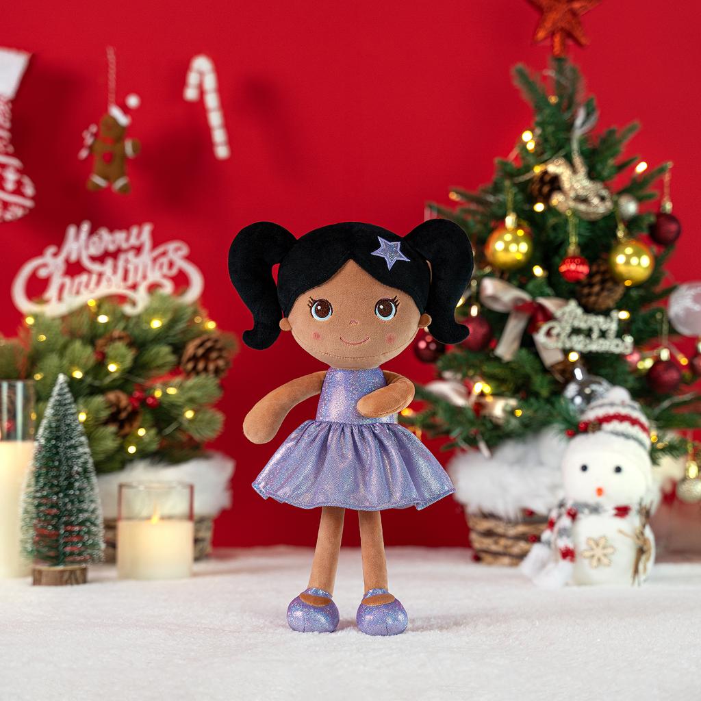 Plush Toys New Design Fashion Girl Tina Dolls Curls Dolls Furry Friends for Kids Birthday Gift Black Purple