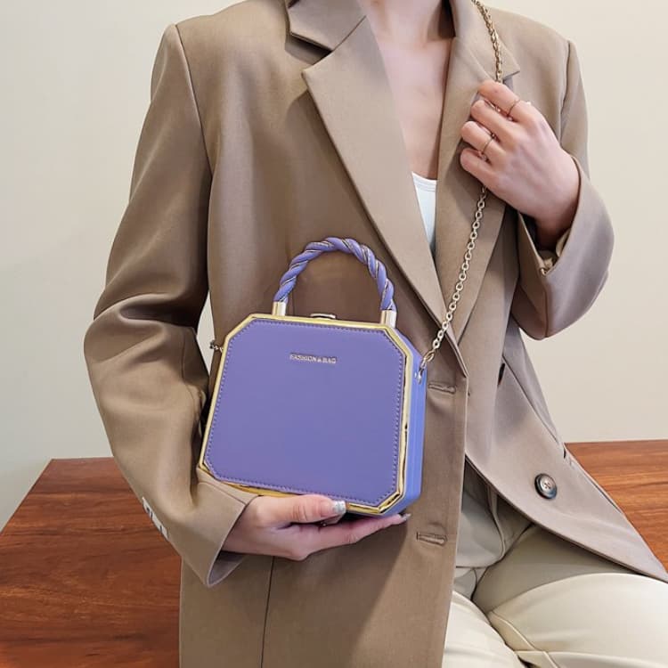 Fashion Designer Metal Square Bag Ladies Small Cell Phone Chain One Shoulder Crossbody Purse Box Evening Print Classical Solid