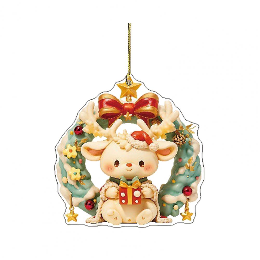 Reindeer Santa Claus Pendant Christmas Car Hanger Festive Christmas Car Mirror Hanging Ornaments Santa Reindeer for Home