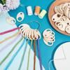 50 Pcs Wood Thread Drop Embroidery Floss Chip Organization Stitching Treads Bobbins Board Card for Sewing Storage