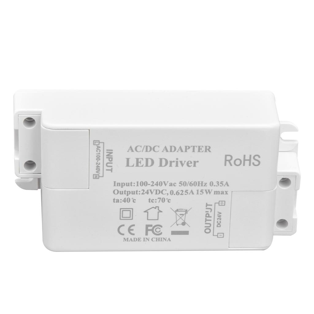 LED-driver DC24V 0,625A 15W DIY-lampe Lavspent LED-drivertransformator AC 100‑240V