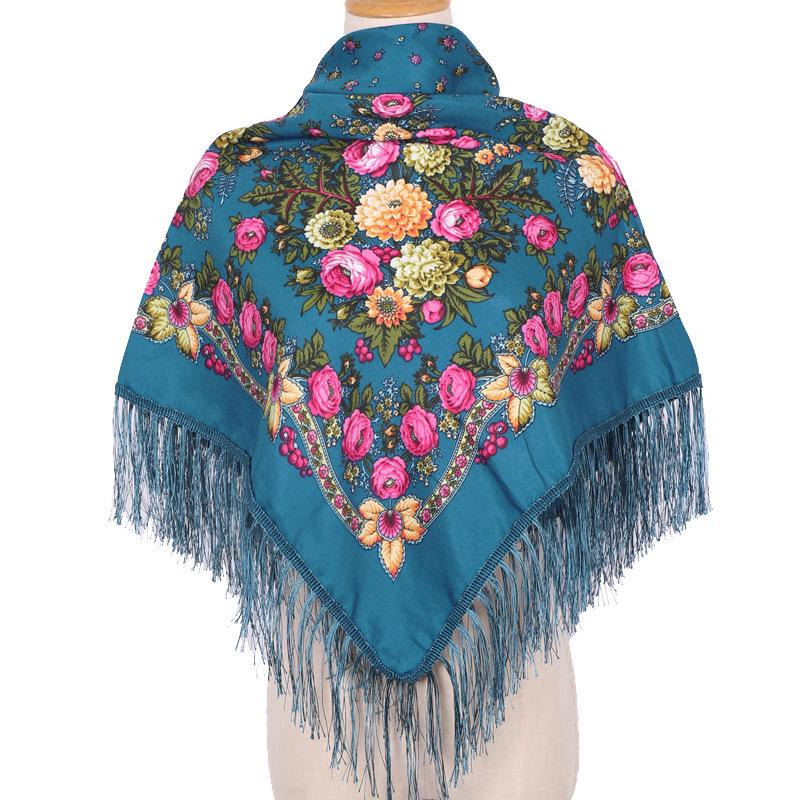 

90x90 Женский квадратный шарф в этническом стиле - Горячо продаваемый платок на голову и шаль с принтом Синьцзян 90cm x 90cm