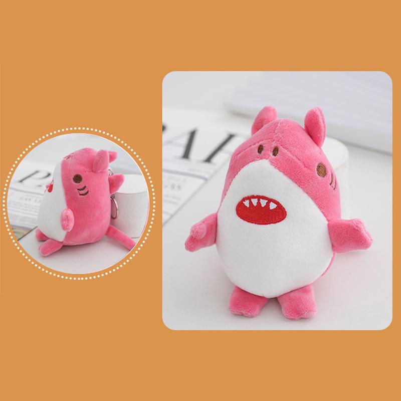 Cartoon Cute Shark Watermelon Plush Keychain Soft Stuffed Doll Pendant Keyring Bag Decoration For Children Kid Christmas Gift
