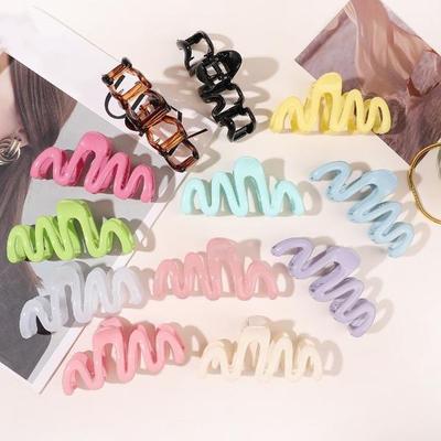 Fashion High Ponytail Hair Clip Pure Color ABS Shark Hair Claw Women Back Head Frosted Girl Hairpin Anti-sagging Hairstyle