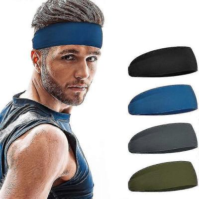 Fascia per la testa Uomo Fascia antisudore e Fascia sportiva per Corsa, Ciclismo, Yoga, Basket - Elastica Traspirante 4 pezzi