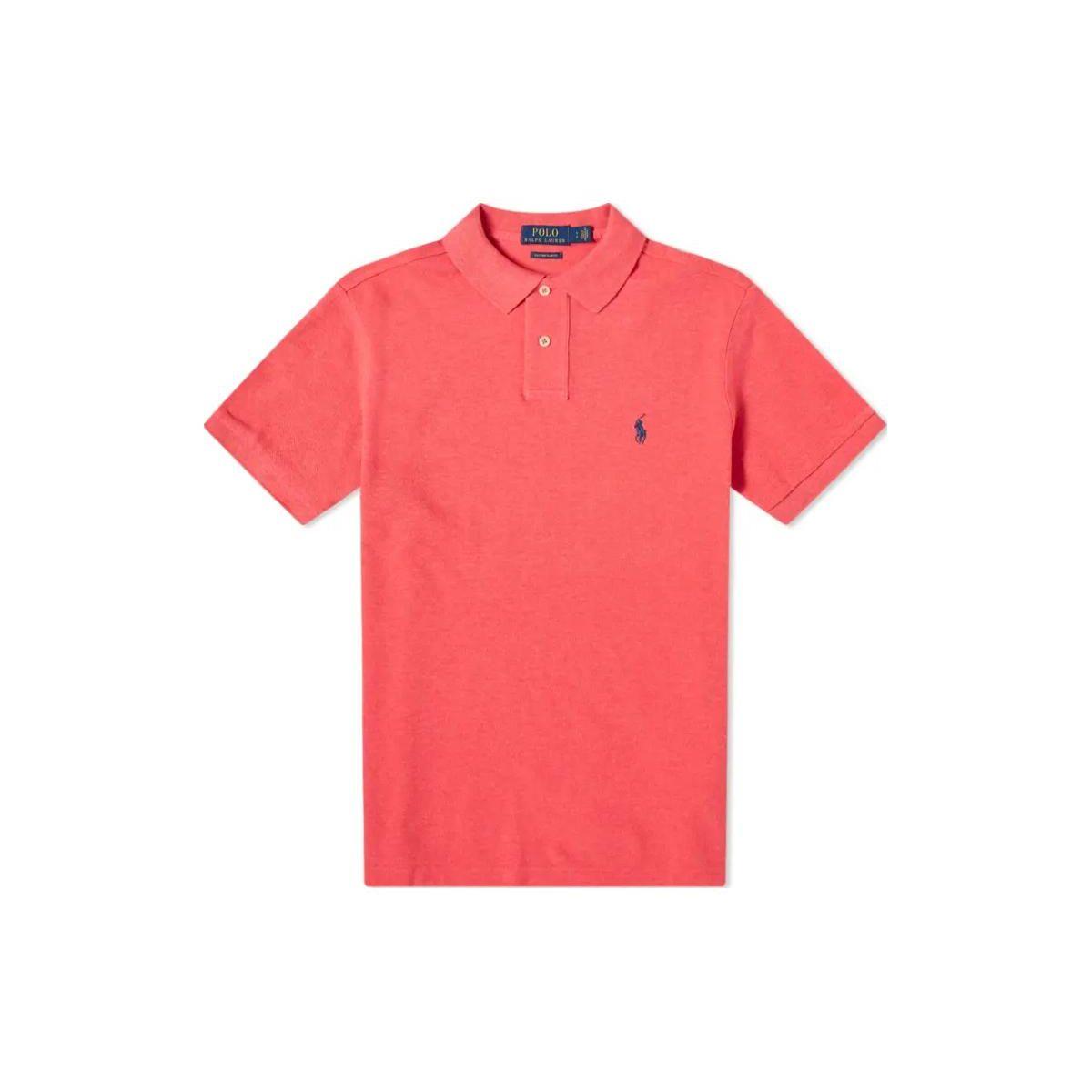 

Polo Ralph Lauren Logo Fitted Short Sleeve Polo Shirt Men tops Red 710680784-205 XS