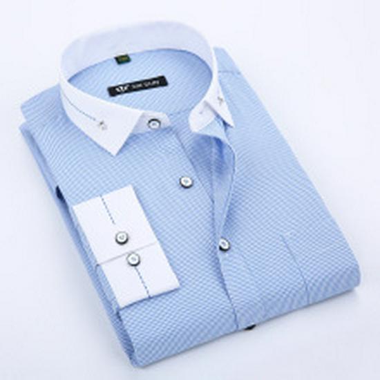 Men's White Long Sleeve Business Shirt - Spring/Autumn Formal Korean Style