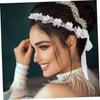 VICASKY Bridal Headband Flower Hair Accessory for Women Soft Headdress Elegant Wedding Hair Band for Brides Lightweight and Design for Parties and