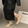 Fashion Comemore Cross Strap Women Ballet Flats Shoes Fashion Shallow Square Toe Spring Autumn Ladies Comfort Soft Sole Ballerina Shoes