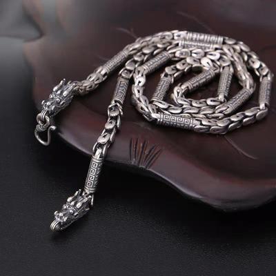 Silver Color New Fashion Domineering Faucet Necklace Men's Retro Style Fashion 6mm Thick Trend Gift For Boyfriend Jewelry Accessories