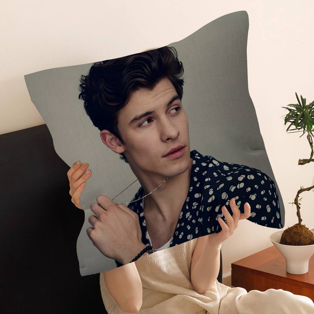 Handsome Male Singer S-Shawn M-Mendes Pillow Covers Cartoon Sofa Decorative Home Double-sided Printing Short Cushion Cover