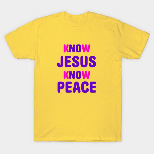 New Fashion Men T Shirt Know Jesus Know Peace Print Short Sleeve Tops Tees Casual