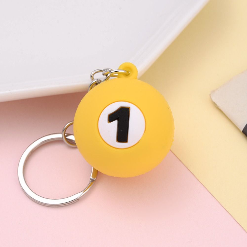 Wear-resistant Billiards Keychain Round Pendant Simplicity Number Beads