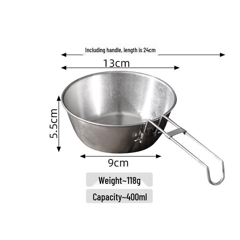 Retro Camping Foldable Cup & Bowl - Outdoor Picnic Tableware with Custom Logo