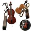 Cello Keychain Retro Keychain, Faux Leather Charm with Key Ring, Stylish Instrument Players for Car Home Keys, Music Lover Gift Exquisite Accessory