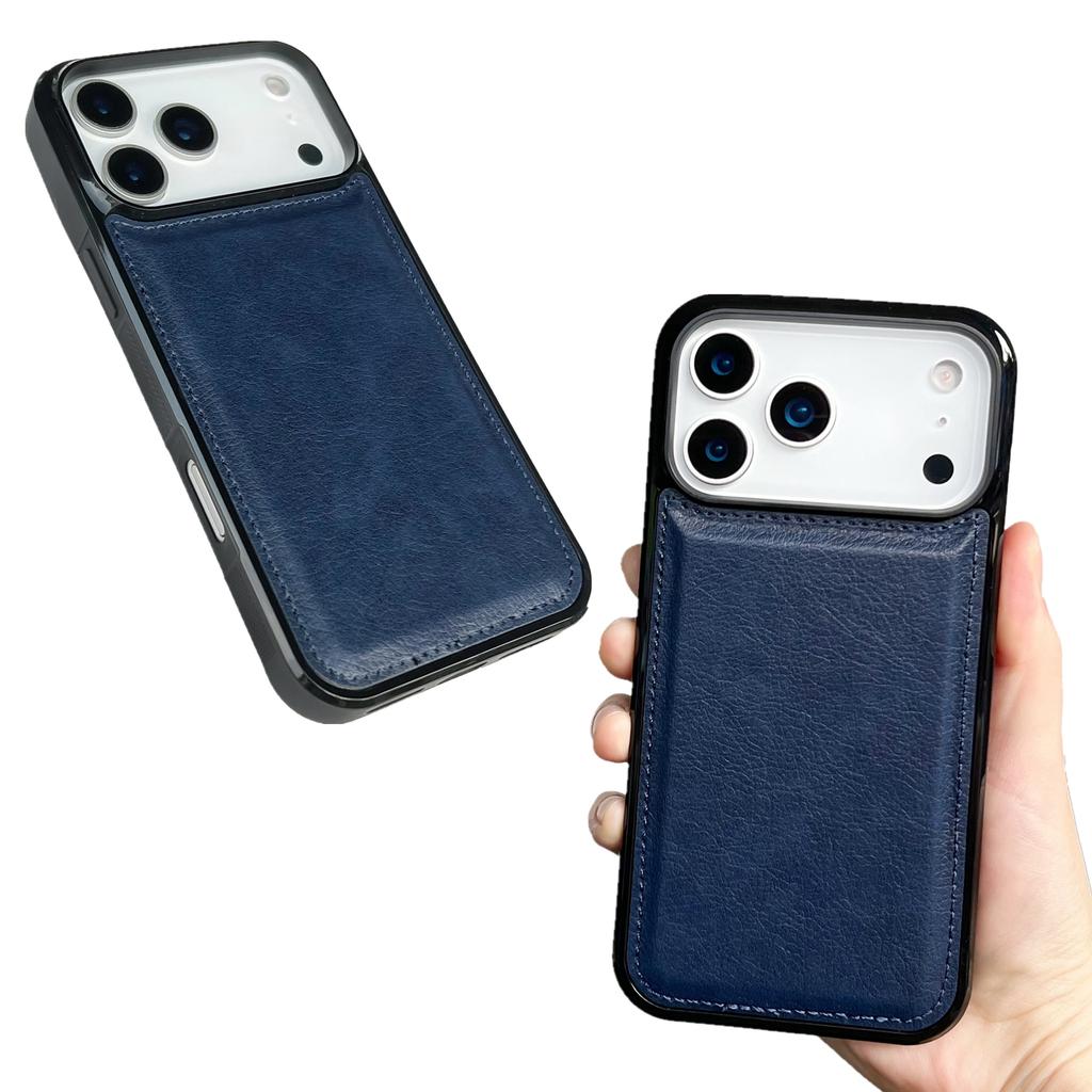 For iPhone 17 Pro Max Case Calf Texture PU Leather Anti Fingerprint Back Phone Cover