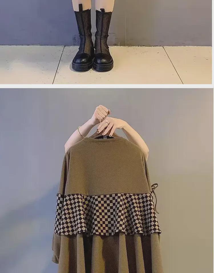 2024 Frühling/Herbst Koreanischer Stil Übergröße Damen Zweiteilige Oberteile: Figurschmeichelnde Sweatshirts für einen schlankmachenden Look