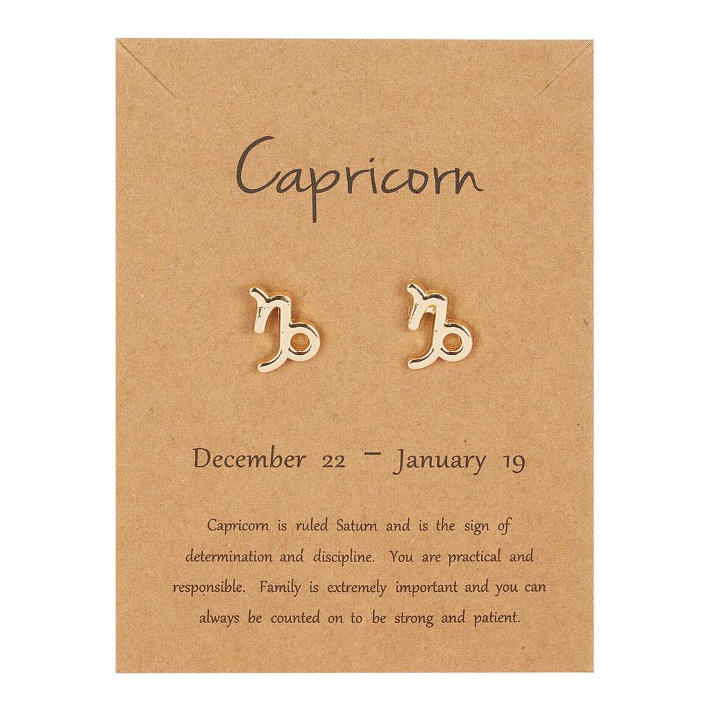 

Twelve Constellation Earring Set For Women With Alloy Finish Ideal For Gift Giving Capricorn