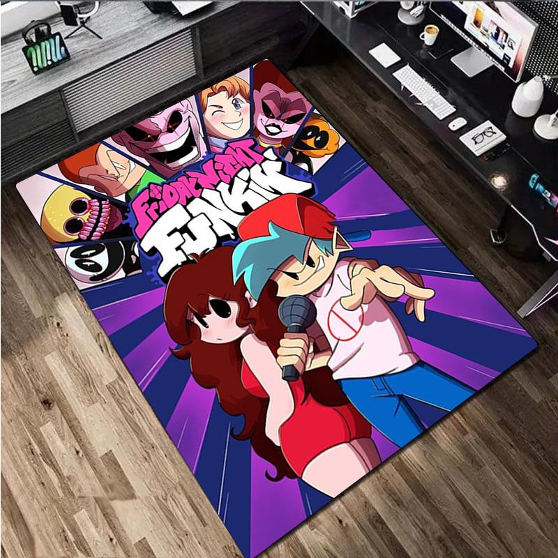 Friday Night Funkin' Logo Home carpet Office Decorative Carpet For Living Room Bedroom Door Mat Floor Rug Computer Chair Area Rug