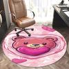 Rosa Teddybär Büro Teppich Stuhlmatten, Niedliches Herzdesign, Rutschfester Teppich für Heimdekoration, Schreibtischmatte, Geschenkidee für Kinder & Erwachsene, Geeignet für