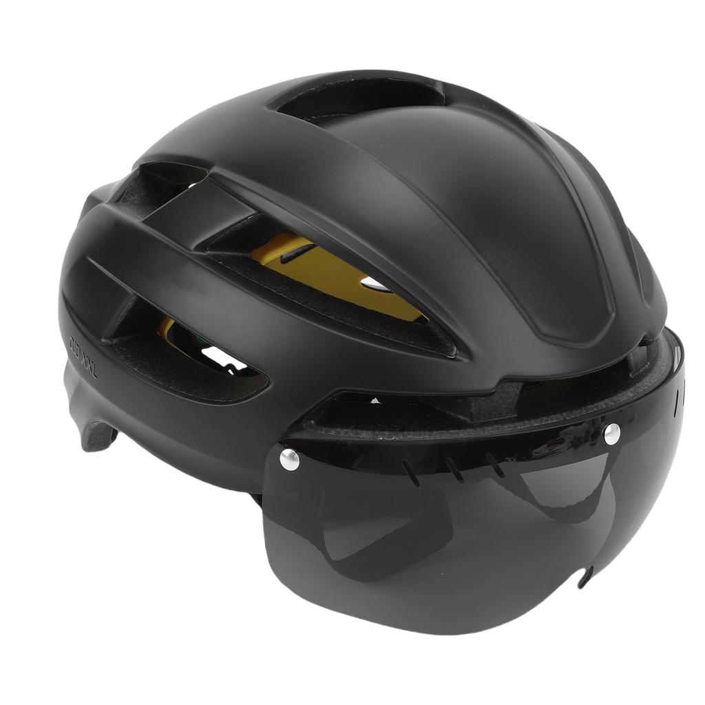 Cycling Helmet MIPS Technology Bike Helmet with LED Light Goggles for Mountain Road Bike Black