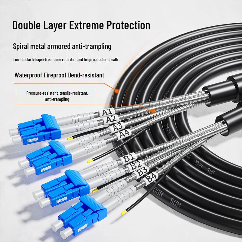 Suhao Armored Outdoor LC-LC Single Mode 4-Core Fiber Patch Cable