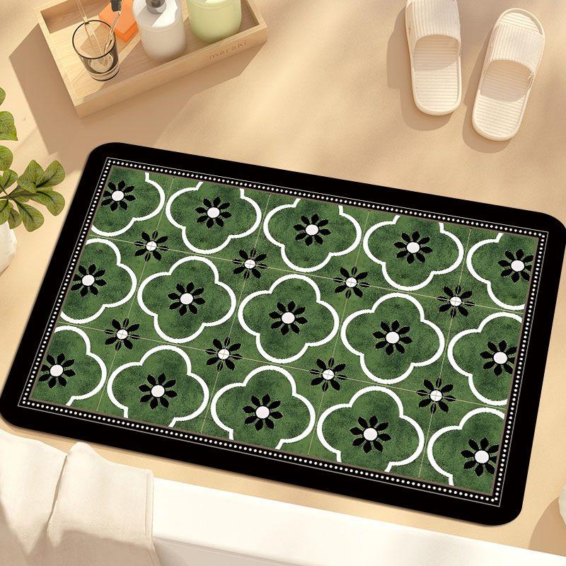 Retro Chinese soft diatom mud absorbent mat bathroom floor mat toilet door toilet mat quick drying non-slip foot mat