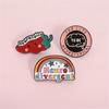 Playful Rainbow Chili Pin Sturdy Metal Badge Adornment Stylish Lapel Pin Accessory Suitable for Everyday Outfits