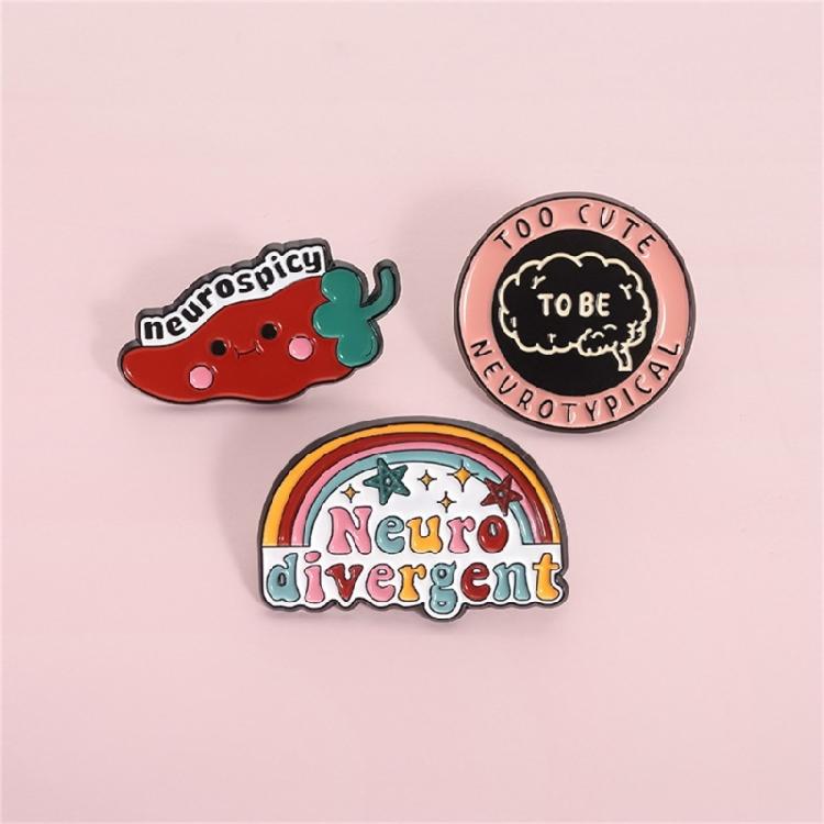 Playful Rainbow Chili Pin Sturdy Metal Badge Adornment Stylish Lapel Pin Accessory Suitable for Everyday Outfits