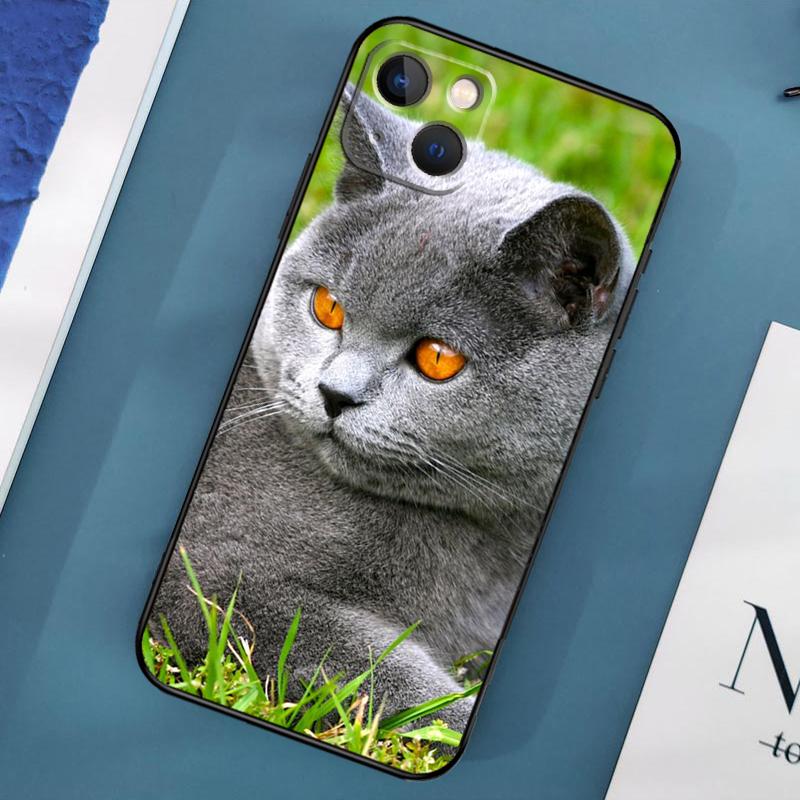 Etui z brytyjskim krótkowłosym kotem na iPhone'a 15 14 13 12 11 Pro Max XS X XR SE 2020 2022 7 8 Plus 12 13 Mini