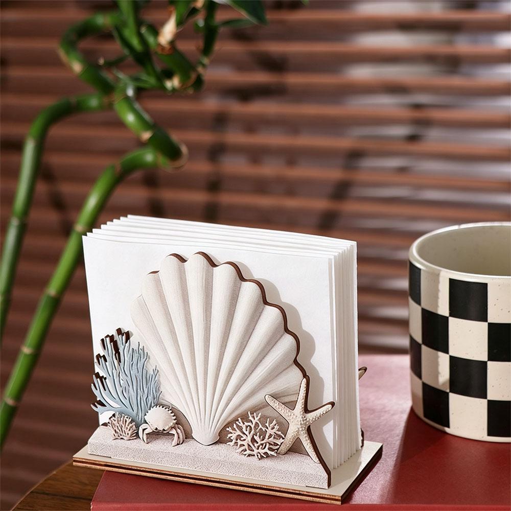 2D Flat Tissue Organizer Ocean Style Tissue Rack Gifts Napkin Holder Home Kitchen