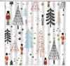 Funny Gray Blue Pink Xmas Tree Christmas Shower Curtain, Waterproof Winter Holiday Bathroom Decor for Seasonal Festival