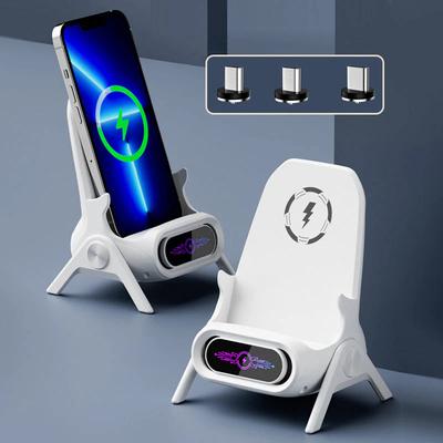 15W Portable Mini Chair Wireless Charger Stand Desktop Super Fast Charging With Speaker Function Universal Mobile Phone Stand