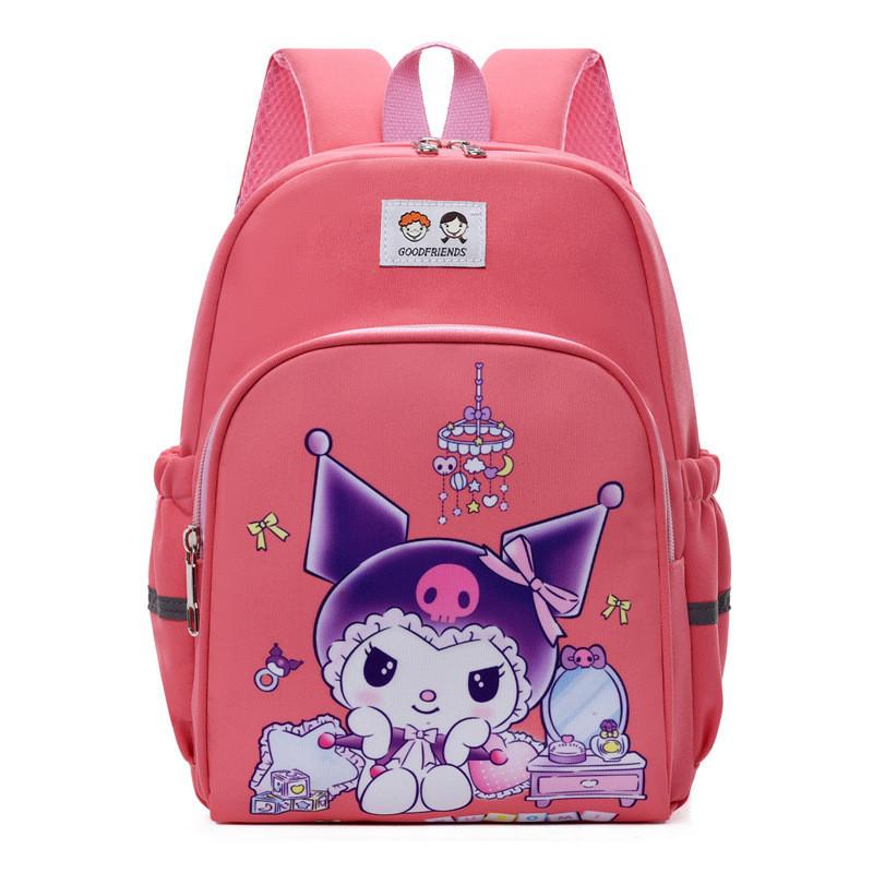 Adorable Cartoon Print Kids Backpack Lightweight Nylon With Comfy Arched Straps For Boys And Girls