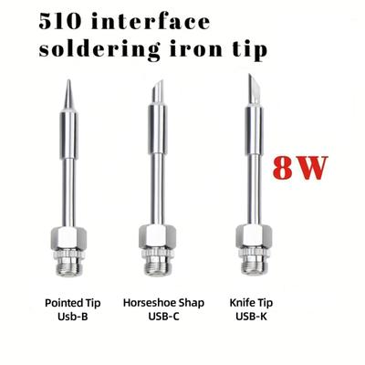 1gab 510 interfeisa lodāmura galviņa Mini portatīvā lodāmura uzgaļa piederumi rīks 8W USB lodēšanas uzgalis