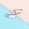 Unisex Origami Airplane Boat Enamel Brooch Pin Jacket Bag Badge Friend Gift